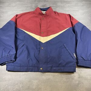 Vintage 90s‎ Goretex Jacket Men Large Blue Red Golf Full Zip Colorblock USA Flag